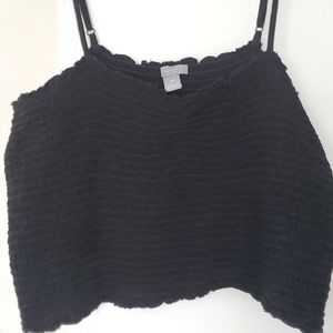 Aerie Black Bandeau Crop with Straps